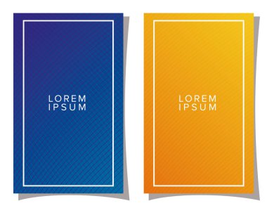 çerçeve vektör tasarımlı mavi ve turuncu gradyan