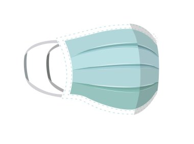 İzole edilmiş mavi tıbbi maske vektör tasarımı