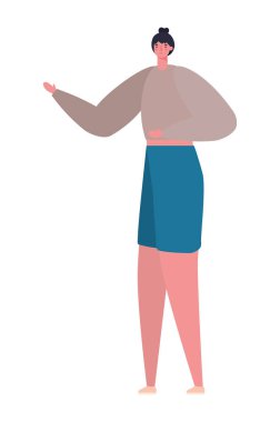 İzole edilmiş Avatar kadın çizgi film vektör tasarımı