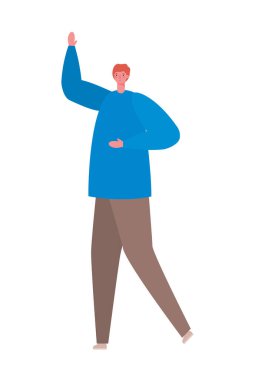 izole edilmiş Avatar adam çizgi film vektör tasarımı