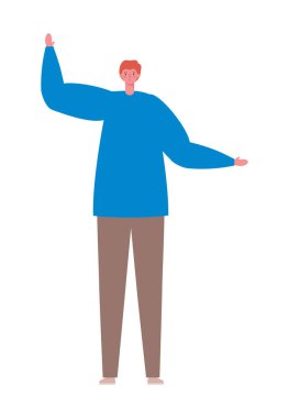 izole edilmiş Avatar adam çizgi film vektör tasarımı