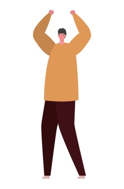 izole edilmiş Avatar adam çizgi film vektör tasarımı