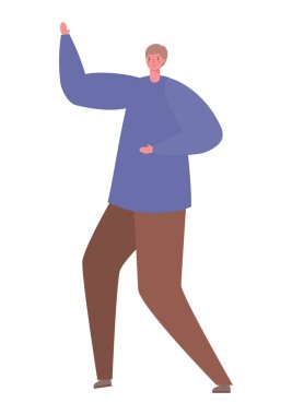 izole edilmiş Avatar adam çizgi film vektör tasarımı