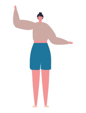 İzole edilmiş Avatar kadın çizgi film vektör tasarımı