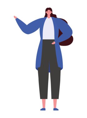 İzole edilmiş Avatar kadın çizgi film vektör tasarımı