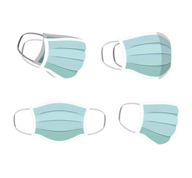 İzole edilmiş mavi tıbbi maske vektör dizaynı