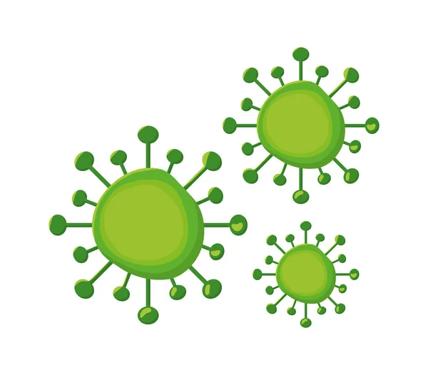 Verde covid 19 design de vetor de vírus — Vetor de Stock