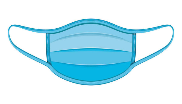 Isolated blue medical mask vector design