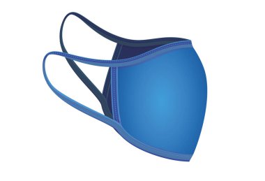 İzole edilmiş mavi tıbbi maske vektör tasarımı