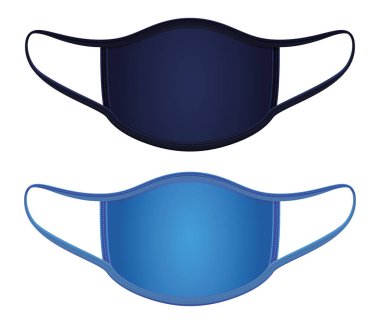 İzole edilmiş mavi tıbbi maske vektör dizaynı