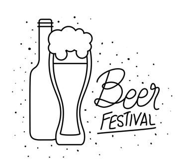 Bira bardağı ve festival vektör tasarımı.