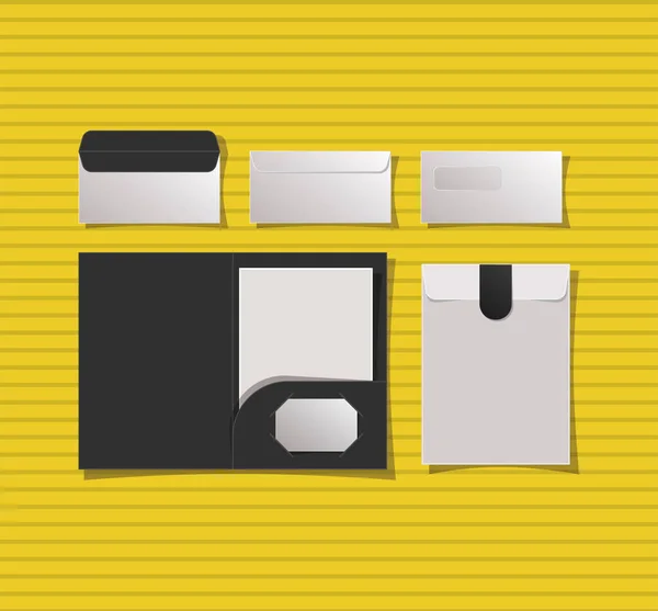 Fichier maquette et enveloppes design vectoriel — Image vectorielle