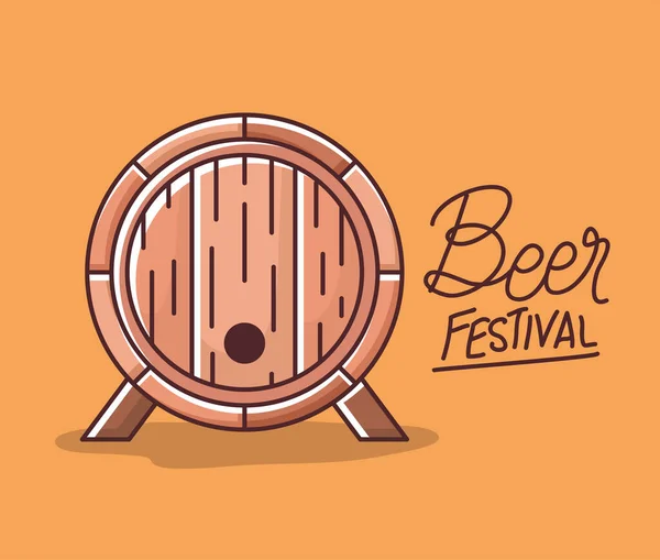 Baril en bois de bière de conception vectorielle festival — Image vectorielle