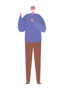 Tıbbi maskeli adam vektör tasarımı