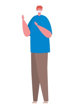 Tıbbi maskeli adam vektör tasarımı