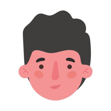 İzole edilmiş Avatar Adam çizgi film baş vektör tasarımı