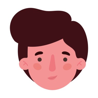 İzole edilmiş Avatar Adam çizgi film baş vektör tasarımı