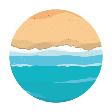 İzole plaj ve deniz vektör tasarımı