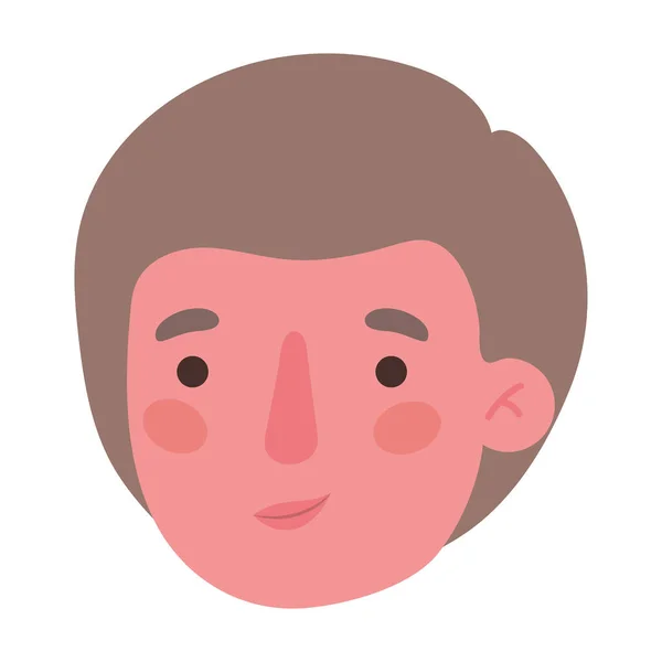 Aislado avatar hombre dibujos animados cabeza vector de diseño — Vector de stock