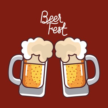 Festival vektör tasarımının bira bardakları