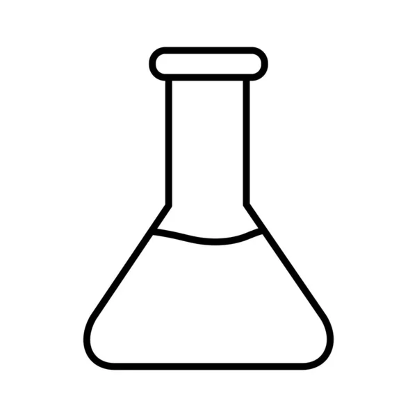 化学フラスコラインスタイルのアイコンベクトルデザイン — ストックベクタ