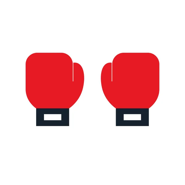 Боксерские перчатки плоский стиль иконки векторный дизайн — стоковый вектор