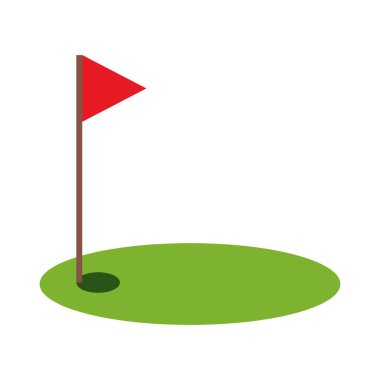 Golf bayrağı düz biçim vektör tasarımı