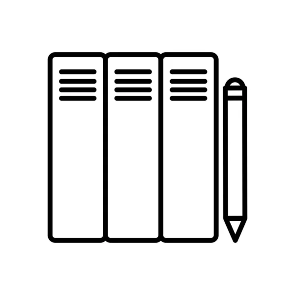 Dateien und Bleistiftlinien-Stil-Icon-Vektor-Design — Stockvektor