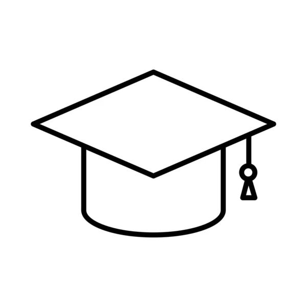 Graduation cap line style icon vector design — Stock Vector