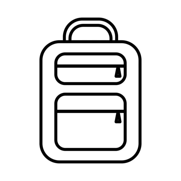 Σχολική τσάντα γραμμή στυλ εικονίδιο διάνυσμα σχεδιασμό — Διανυσματικό Αρχείο