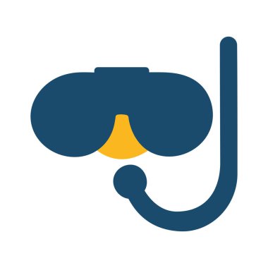 Şnorkel yassı simge vektör tasarımı