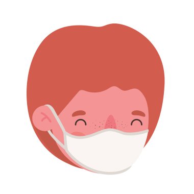 çocuk kafası tıbbi maske vektör tasarımı ile