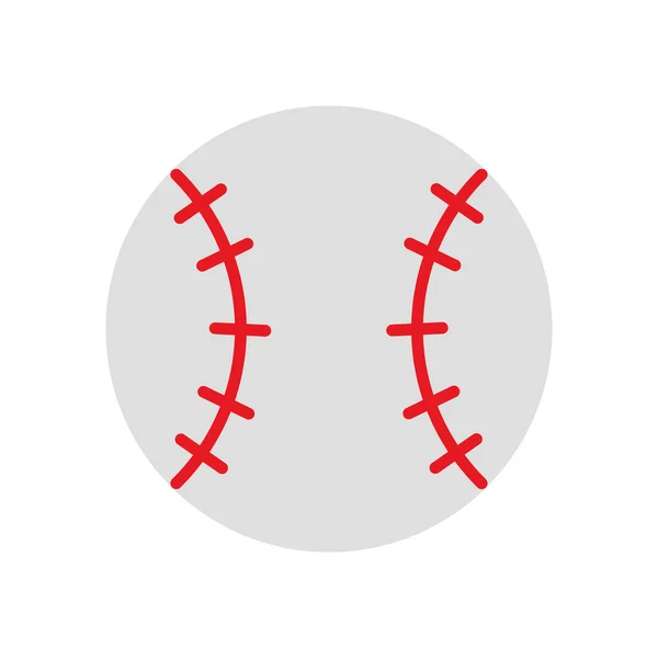 Bola de béisbol estilo plano icono de diseño de vectores — Vector de stock