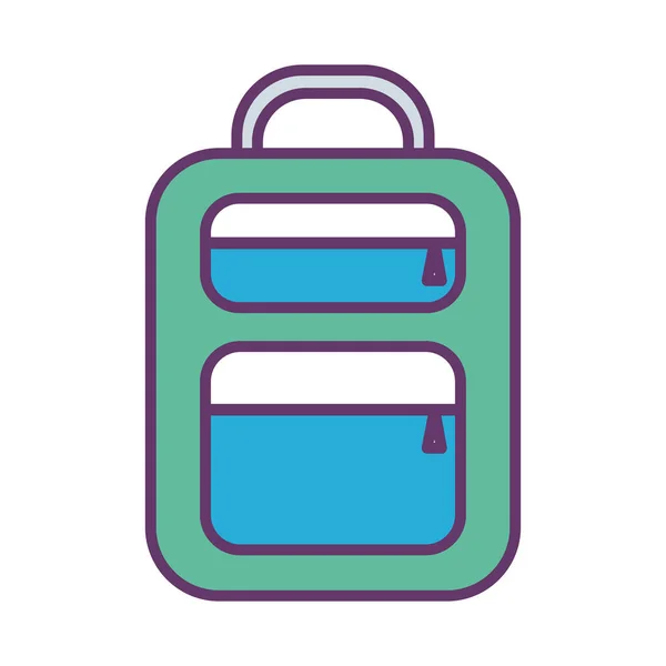 School tas lijn en vul stijl pictogram vector ontwerp — Stockvector