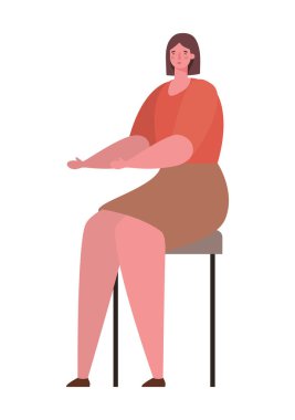 Avatar kadın koltuk vektör tasarımında oturuyor