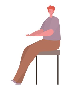 Avatar adam koltuk vektör tasarımında oturuyor