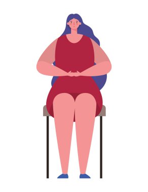 Avatar kadın koltuk vektör tasarımında oturuyor