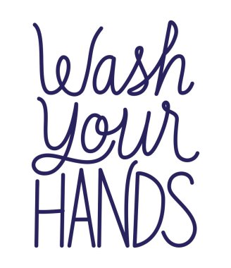 ellerinizi yıkayın metin vektör tasarımı