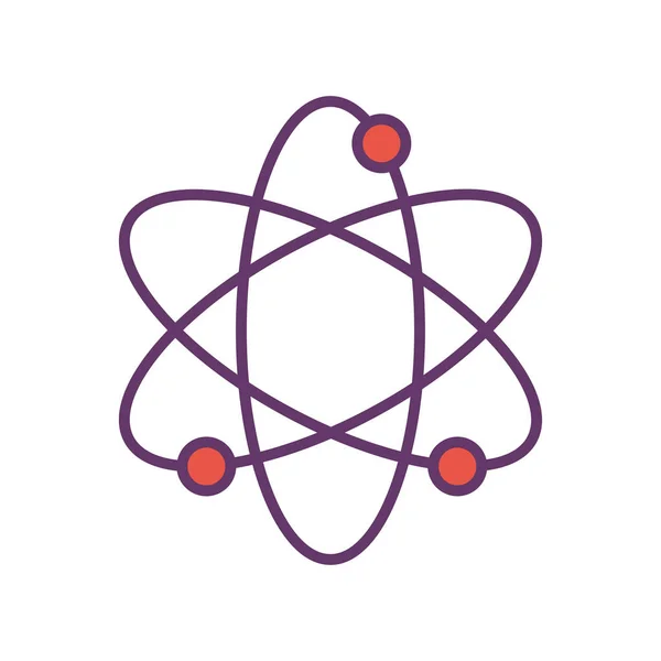 Línea de átomo y relleno icono de estilo de diseño de vectores — Archivo Imágenes Vectoriales