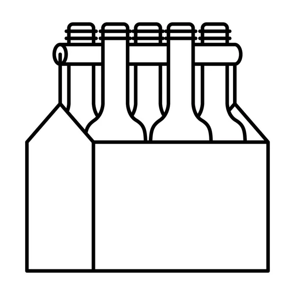 Cerveza botellas caja vector diseño — Archivo Imágenes Vectoriales