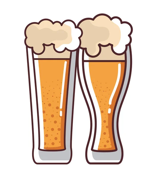 Copos de cerveja ícone vetor design — Vetor de Stock