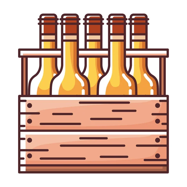 Pivní láhve box vektor design — Stockový vektor