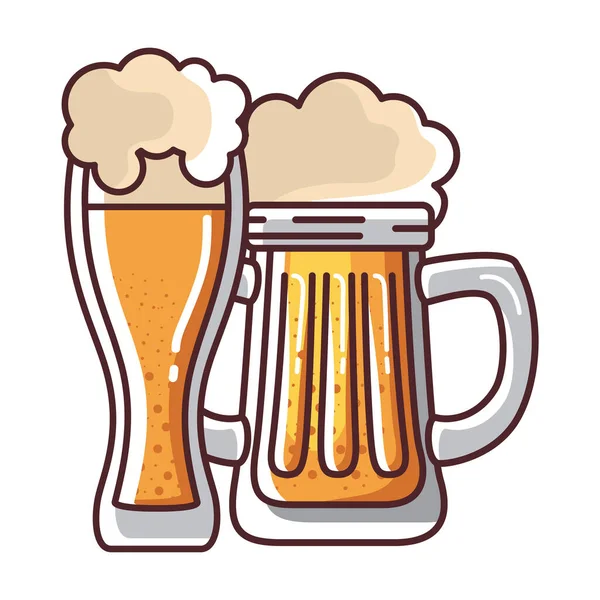 Beer glasses icon vector design — Stock Vector