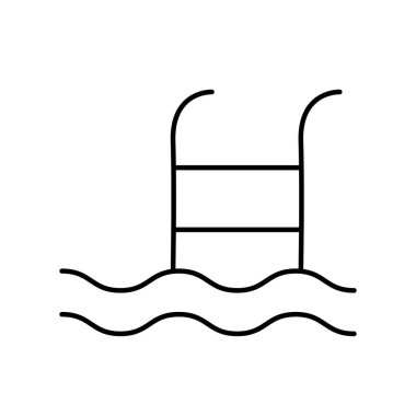 Havuz hattı biçim ikon vektör tasarımı
