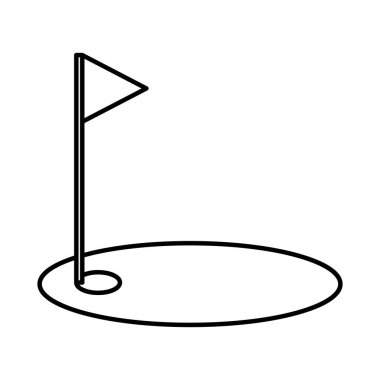 Golf bayrağı çizgisi biçim vektör tasarımı