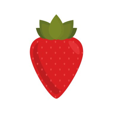 çilekli meyve yassı ikon vektör tasarımı