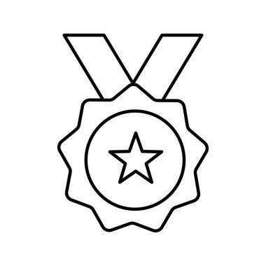 Yıldız çizgisi biçim vektör tasarımlı madalya