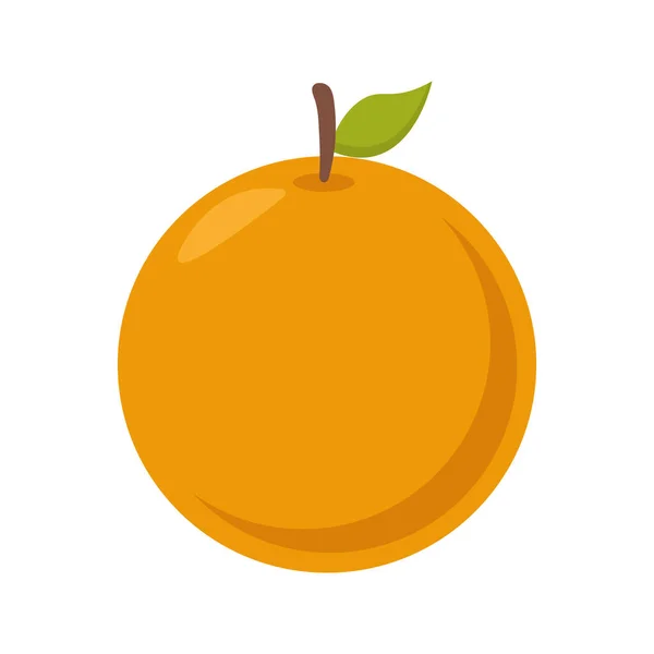 Naranja fruta plana icono de estilo diseño vectorial — Vector de stock