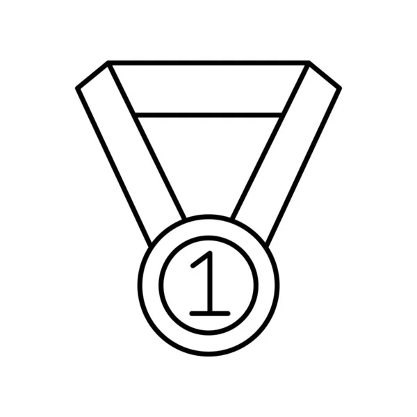 Medaglia linea stile icona vettoriale design — Vettoriale Stock