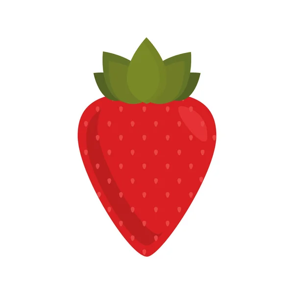 Çilekli meyve yassı ikon vektör tasarımı — Stok Vektör